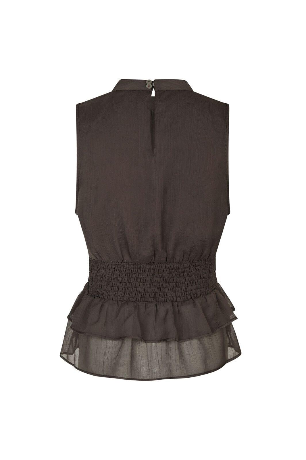 Neo Noir - Ansol Solid Chiffon Top 166671 - 676 - Dark Brown