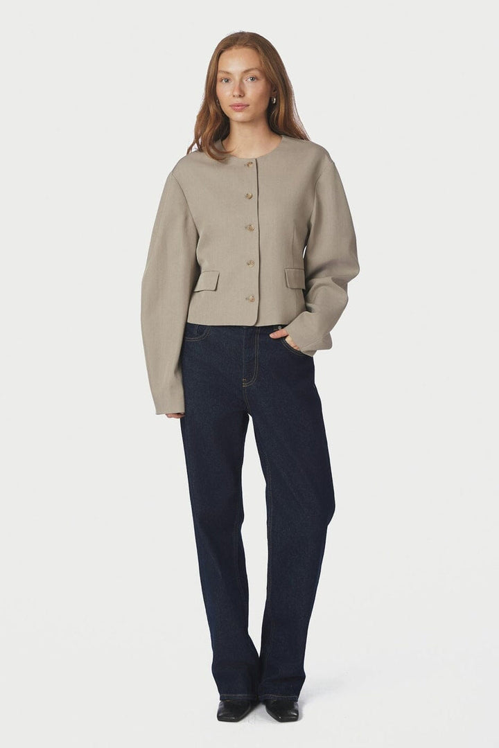 Neo Noir - Aranti Structure Curve Jacket 165619 - 189 - Warm Grey