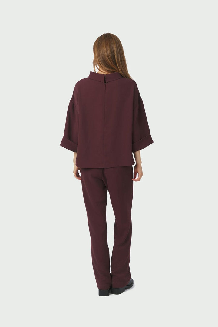 Neo Noir - Arlo Crepe Jumpsuit 160807 - 174 - Burgundy