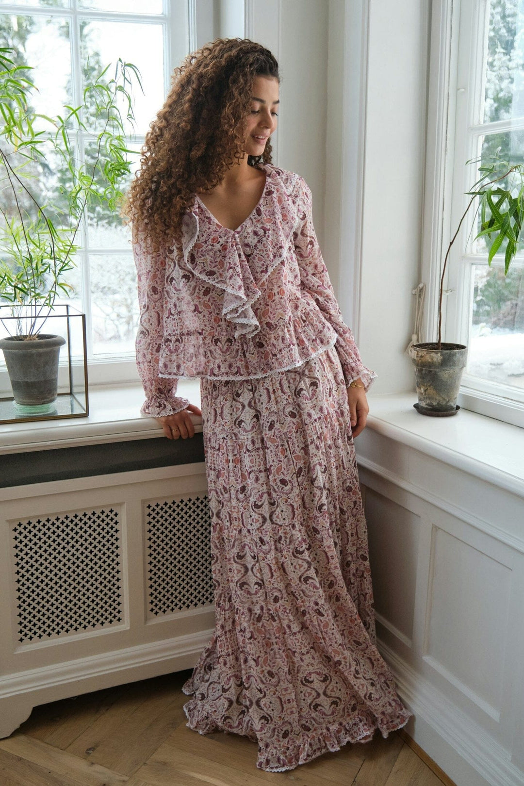 Neo Noir - Asta Paisley Dance Skirt 168990 - 165 - Rose Nederdele 