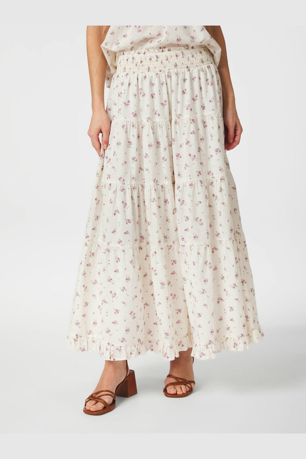 Neo Noir - Asta Small Blossom Skirt 165649 - 122 - Creme