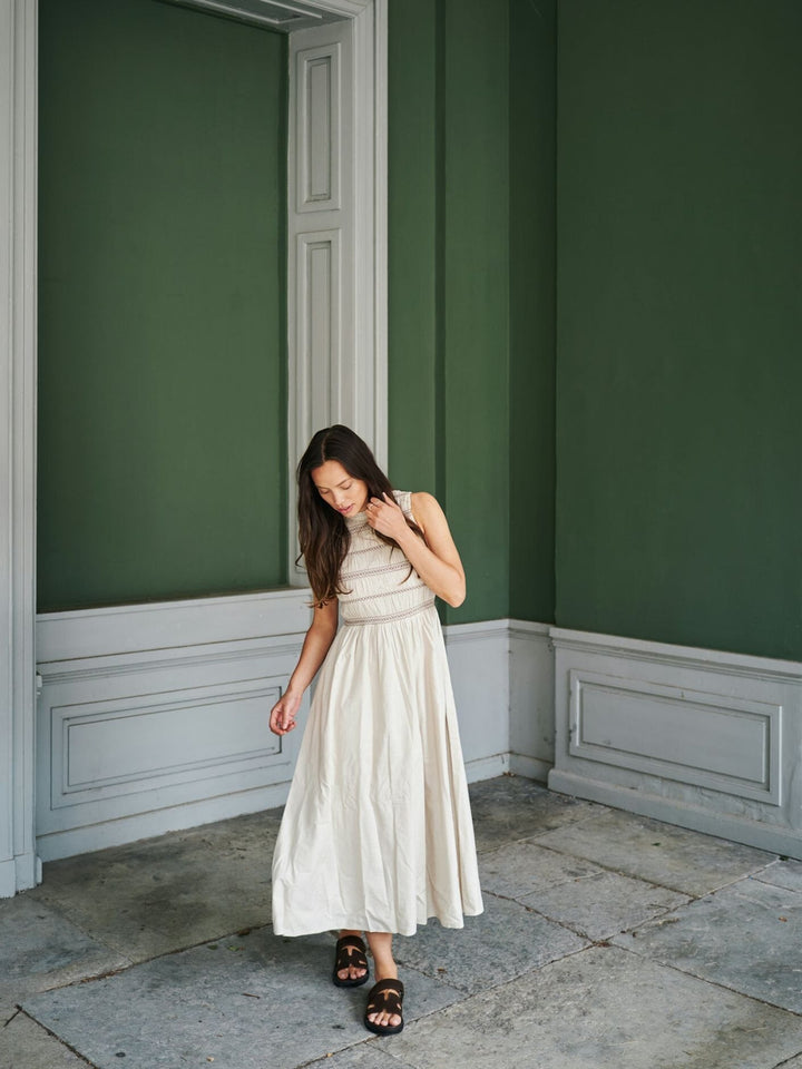 Neo Noir - Atika Deco Smock Dress 166105 - 124 - Ivory Kjoler 