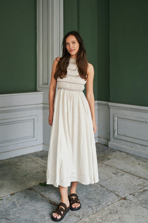 Neo Noir - Atika Deco Smock Dress 166105 - 124 - Ivory Kjoler 