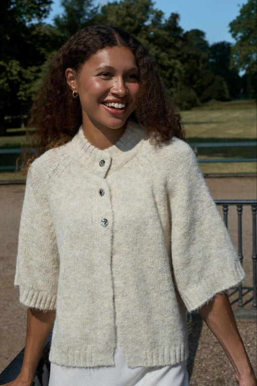 Neo Noir - Benuta Fluffy Knit Cardigan 165816 - 124 - Ivory Cardigans 