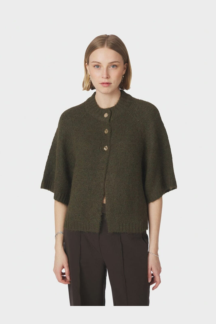 Neo Noir - Benuta Fluffy Knit Cardigan 165816 - 151 - Army
