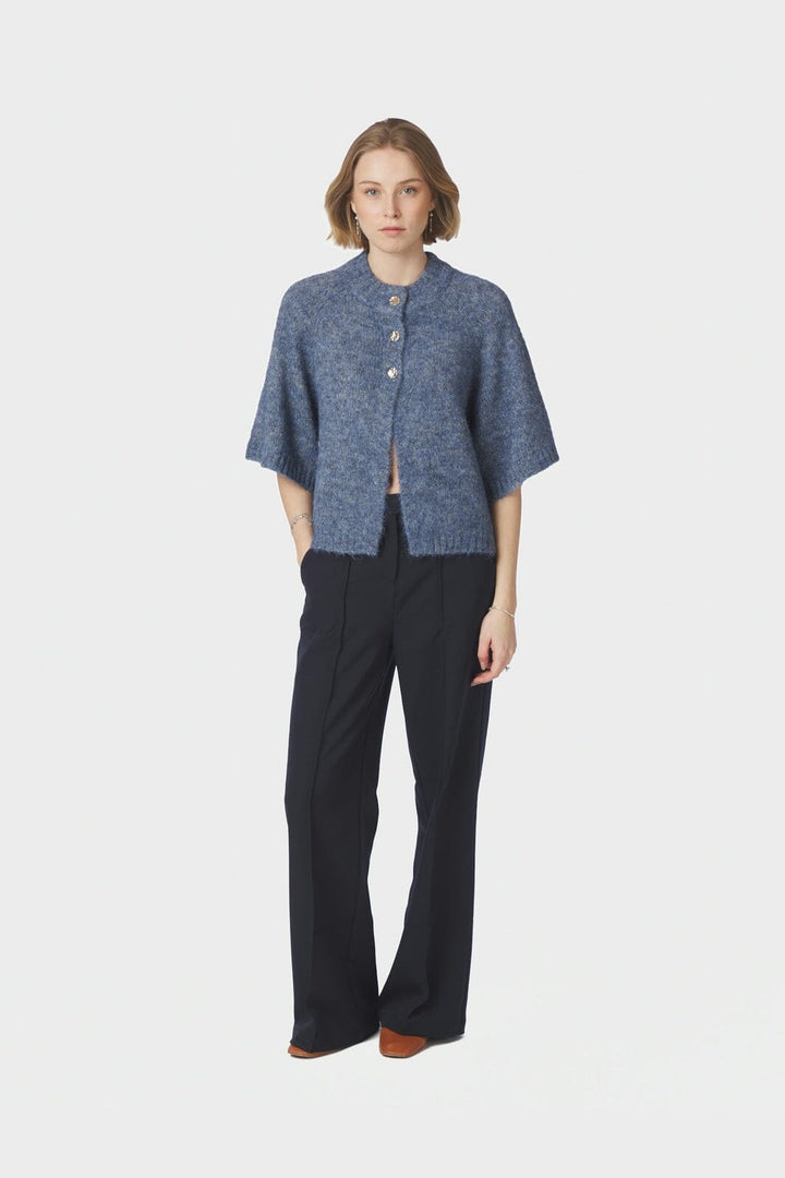 Neo Noir - Benuta Fluffy Knit Cardigan 165816 - 407 - Smoke Blue