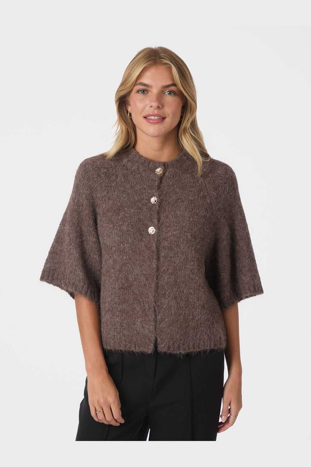 Neo Noir - Benuta Fluffy Knit Cardigan 165816 - 928 - Light Brown