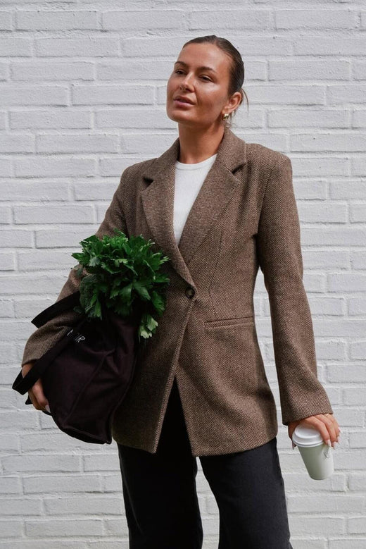 Neo Noir - Bowie Herringbone Blazer 164866 - 210 - Brown Blazere 