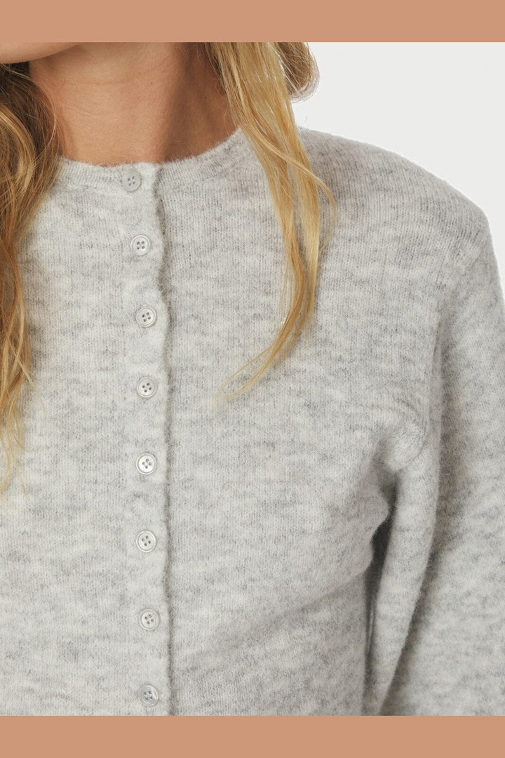 Neo Noir - Briano Soft Knit Cardigan 167196 - 103 - Light Grey Melange