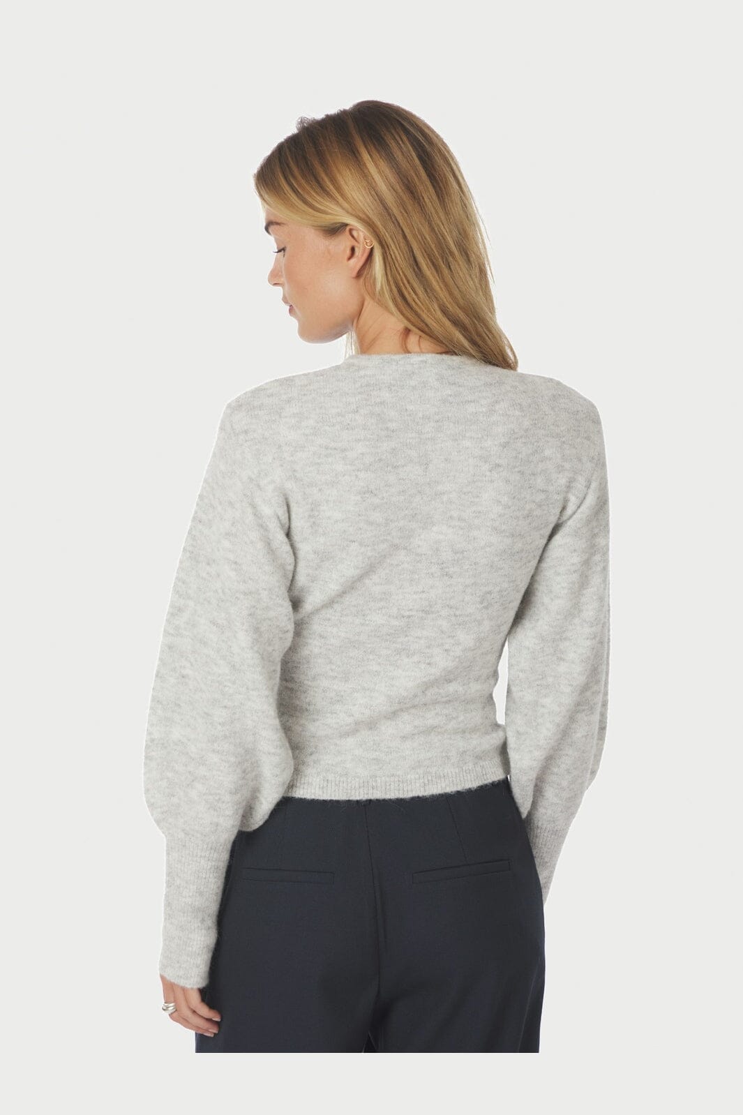 Neo Noir - Briano Soft Knit Cardigan 167196 - 103 - Light Grey Melange