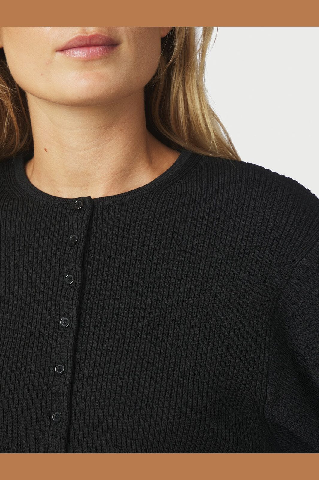 Neo Noir - Briano Stitch Knit Cardigan 166423 - 100 - Black