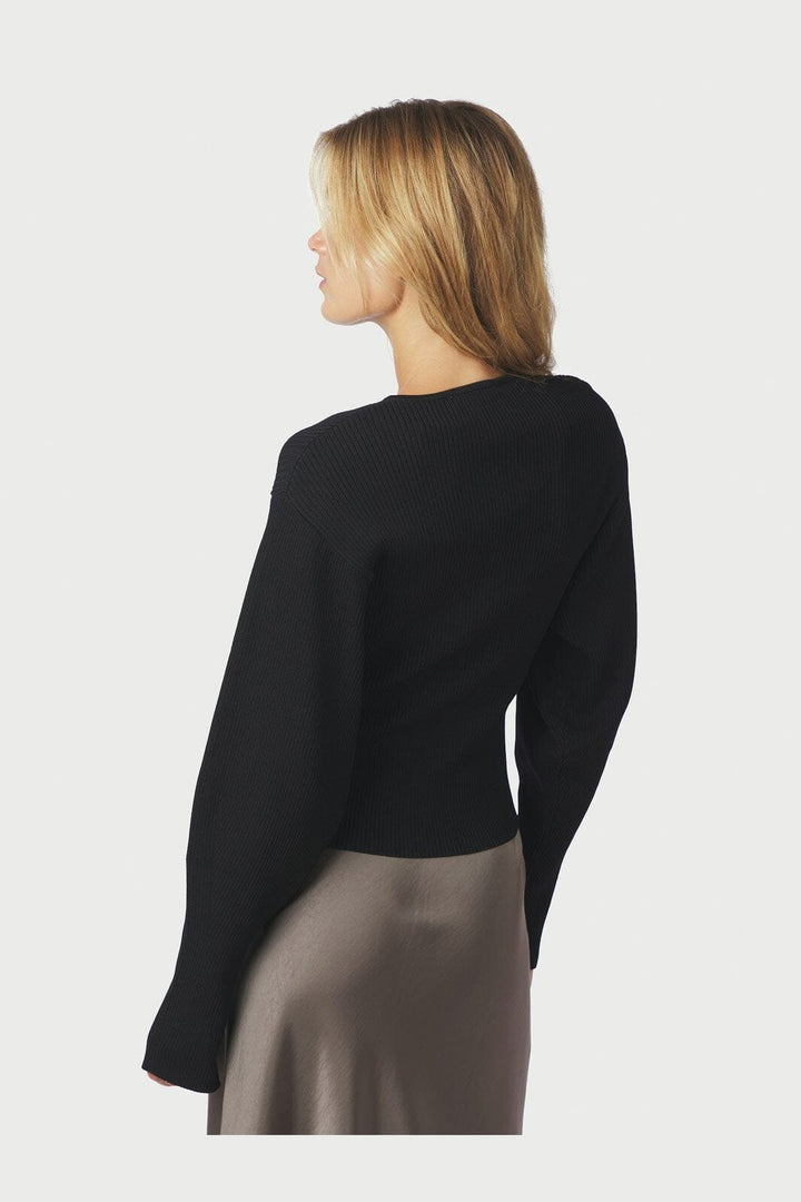 Neo Noir - Briano Stitch Knit Cardigan 166423 - 100 - Black