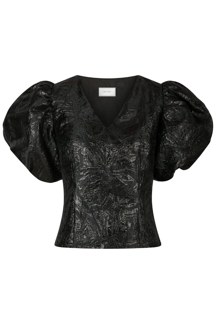 Neo Noir - Camia Metallic Brocade Blouse 163846 - Black