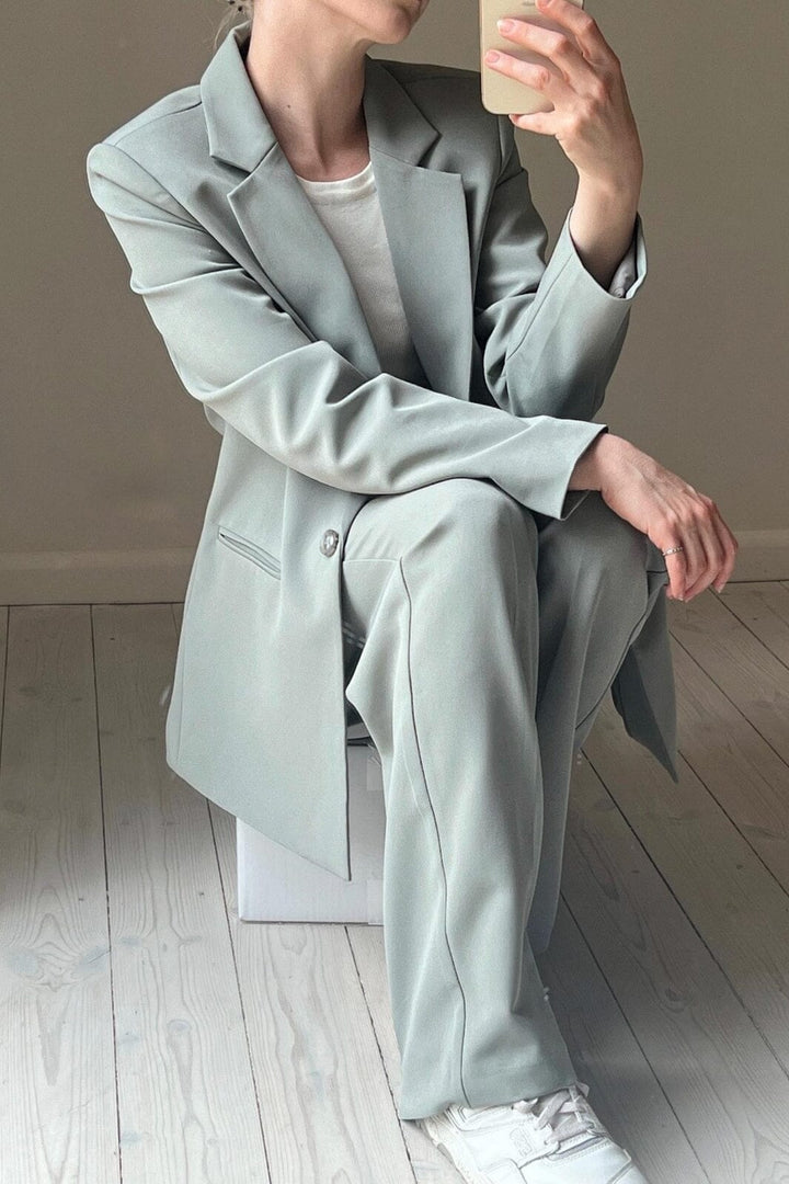 Neo Noir - Cassie Suit Pants - Smoke Green