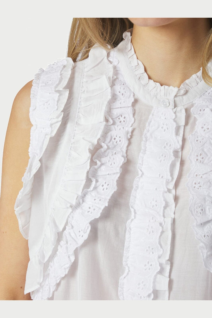Neo Noir - Celia Ruffle Top 168323 - 120 - White