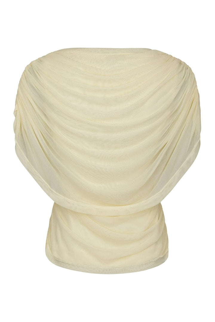 Neo Noir - Cottuna Drapy Mesh Top 167205 - 191 - Light Yellow