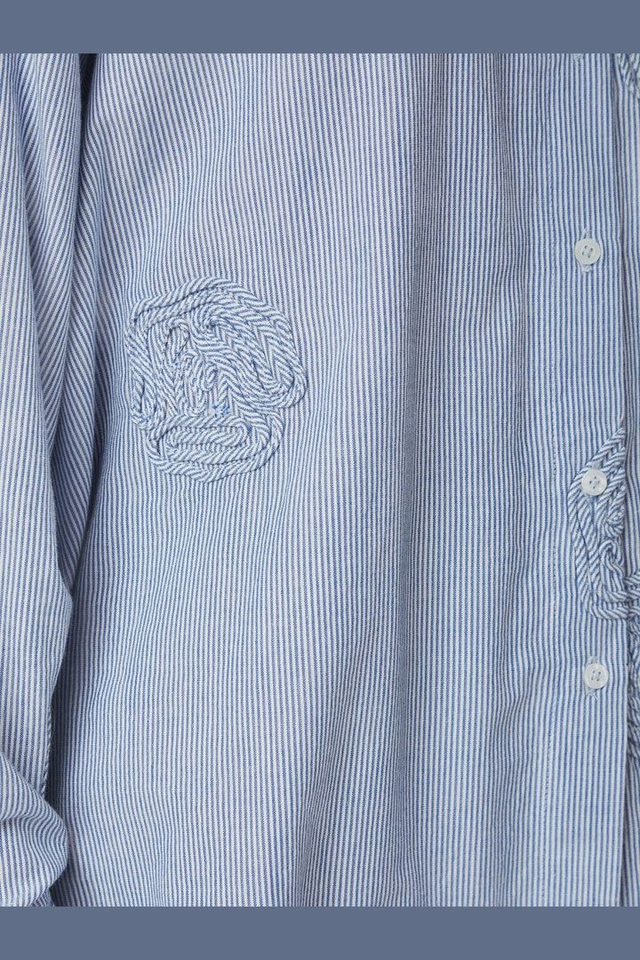 Neo Noir - Dalma Dori Mini Stripe Shirt 167460 - 140 - Blue