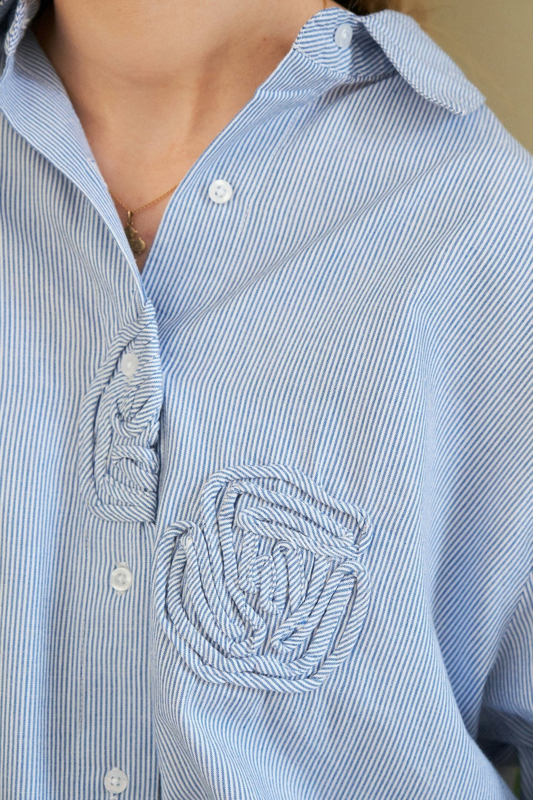 Neo Noir - Dalma Dori Mini Stripe Shirt 167460 - 140 - Blue Skjorter 