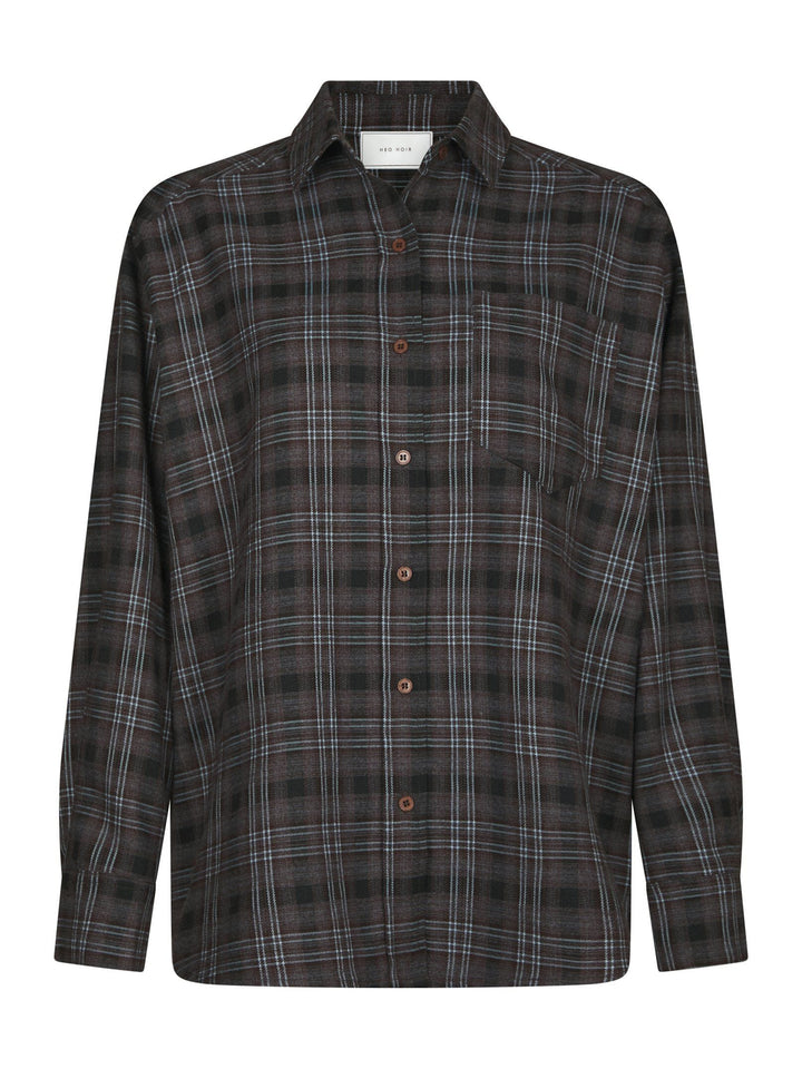 Neo Noir - Dalma Flannel Check Shirt 171678 - 189 - Warm Grey Skjorter 
