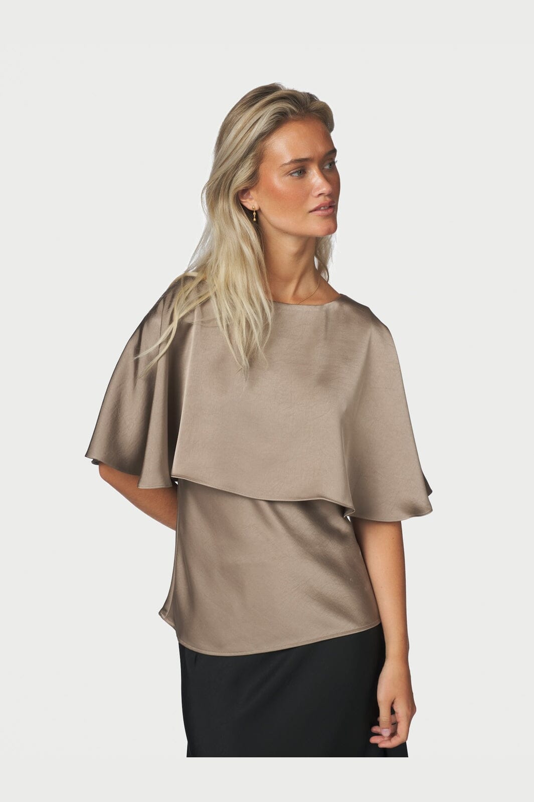 Neo Noir - Danira Heavy Sateen Top 171564 - 811 - Dark Taupe