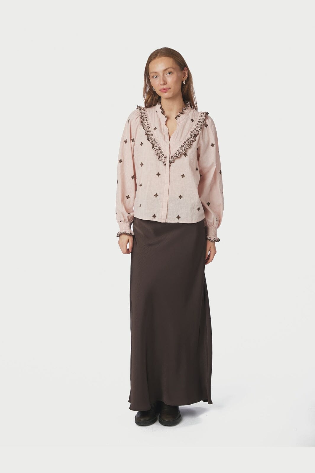 Neo Noir - Degas Blouse 158924 - 433 - Dusty Rose/Brown