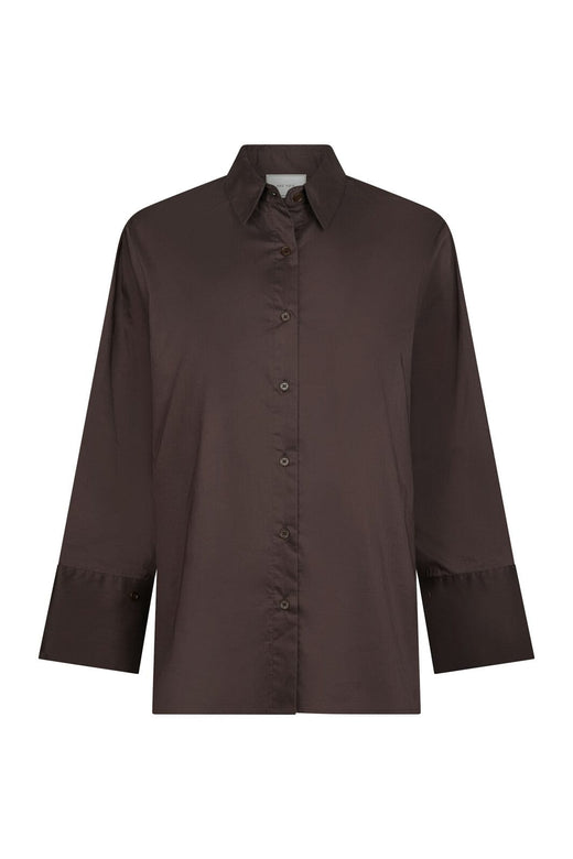 Neo Noir - Dita Poplin Shirt 166159 - 584 - Chocolate Brown