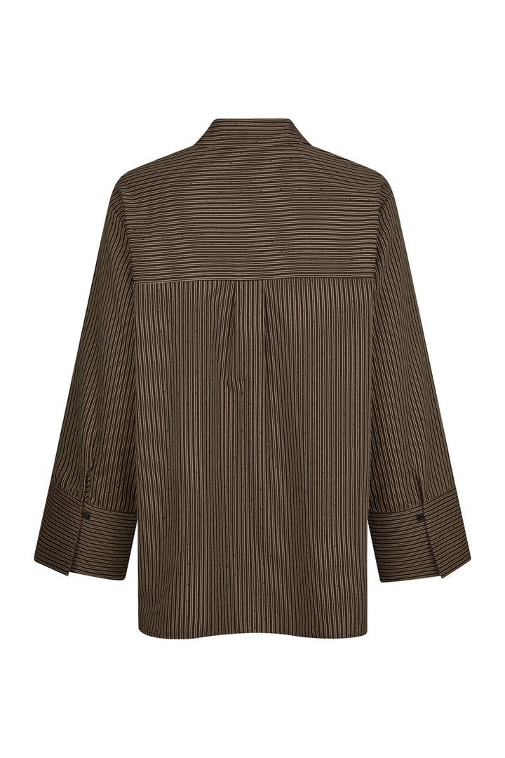 Neo Noir - Dita Striped Line Shirt 166888 - 676 - Dark Brown