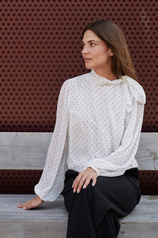 Neo Noir - Dorellie Dot Blouse 170169 - 121 - Off White Bluser 