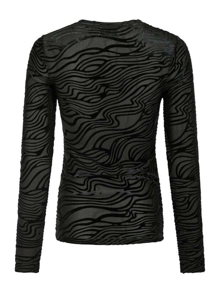 Neo Noir - Ella Zebra Burnout Blouse - Black