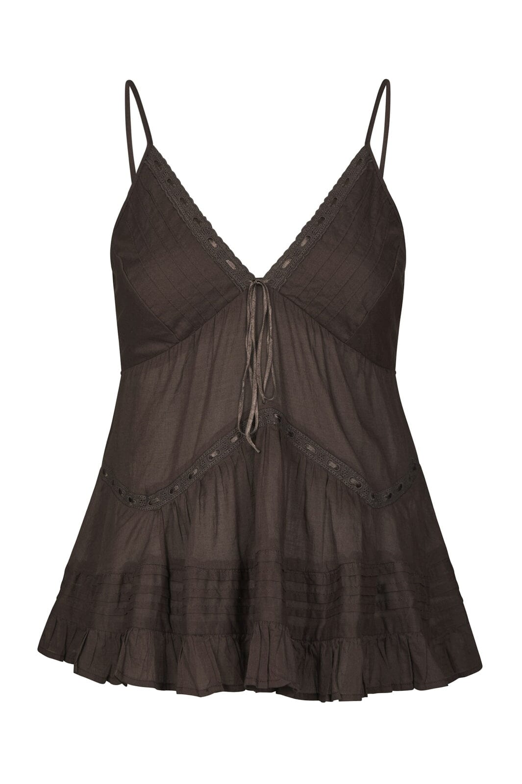 Neo Noir - Elvena S Voile Top 169066 - 676 - Dark Brown