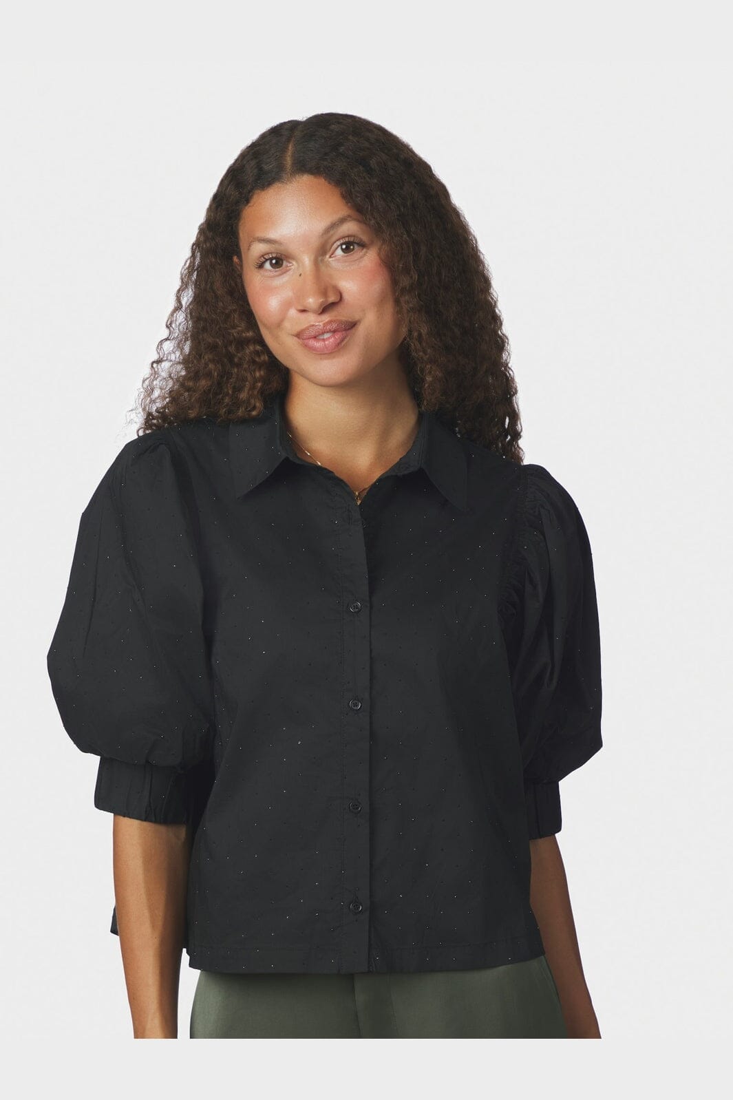 Neo Noir - Etta Poplin Bedazz Shirt 170771 - 100 - Black