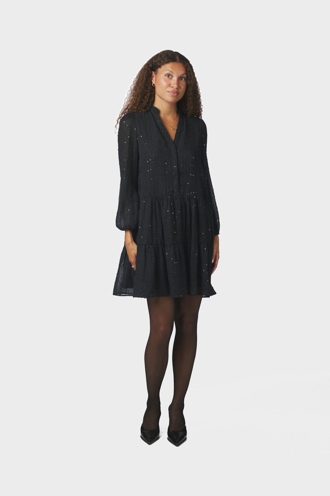Neo Noir - Federica Glitz Crepe Dress 171109 - 100 - Black