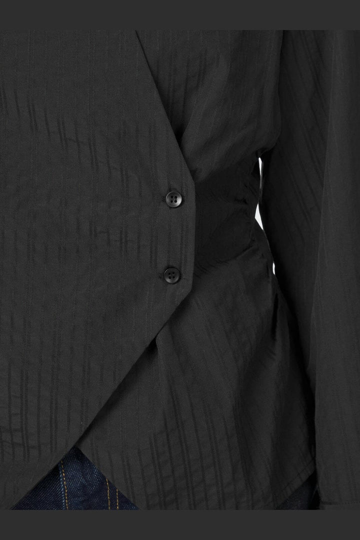 Neo Noir - Fenli Tone Stripe Shirt 167434 - 100 - Black