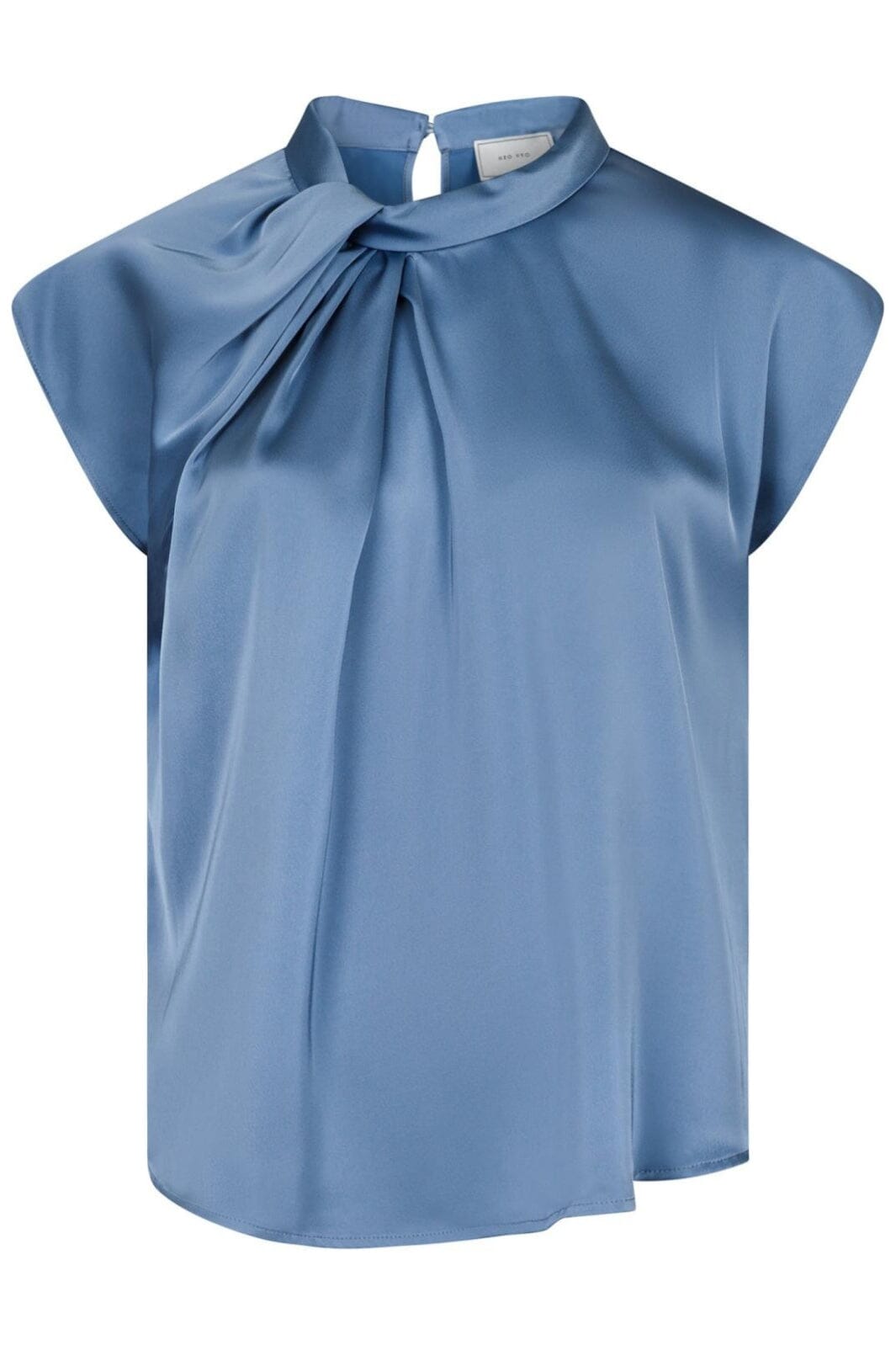 Neo Noir - Fleur Drapy Satin Blouse - Dusty Blue