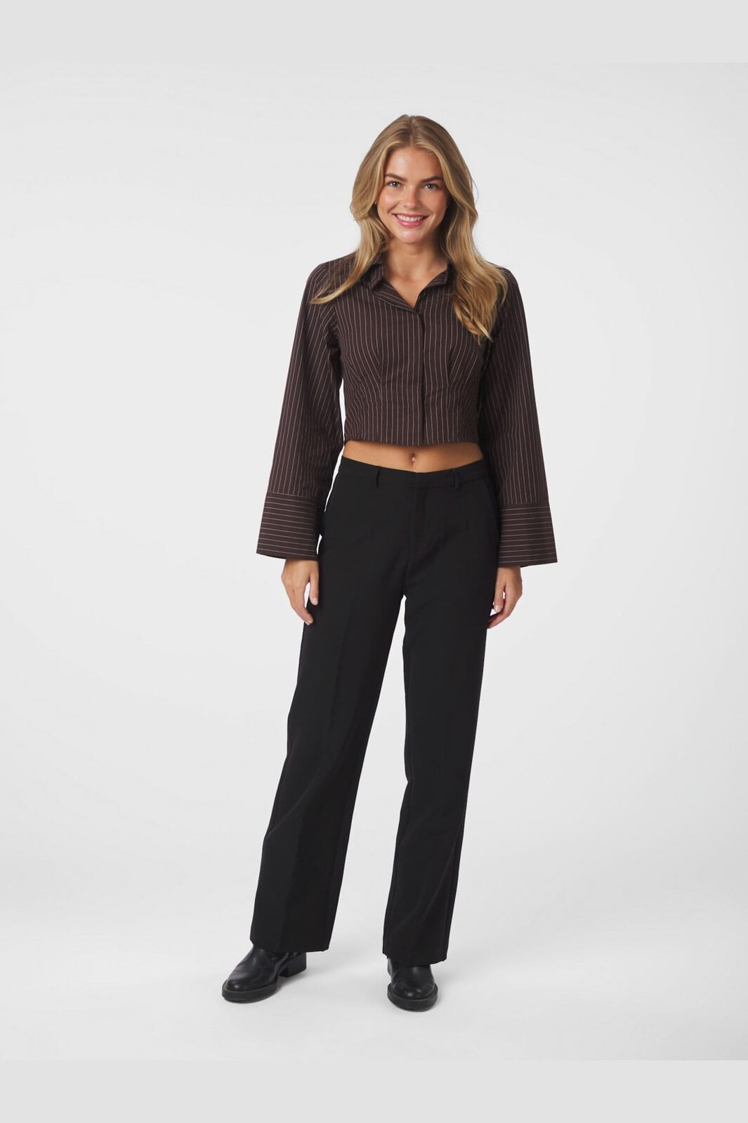 Neo Noir - Frost Striped Shirt 167157 - 676 - Dark Brown