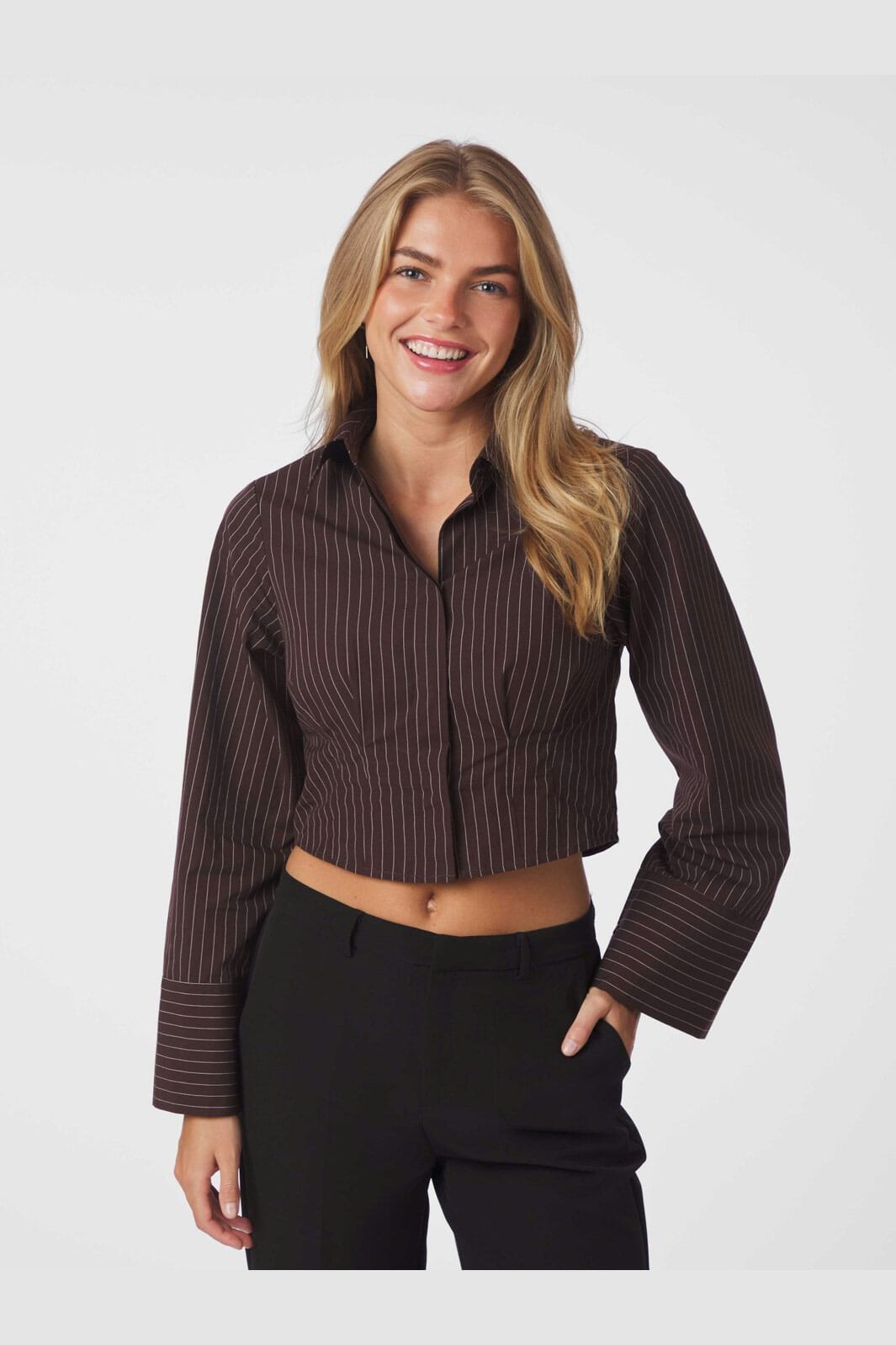 Neo Noir - Frost Striped Shirt 167157 - 676 - Dark Brown