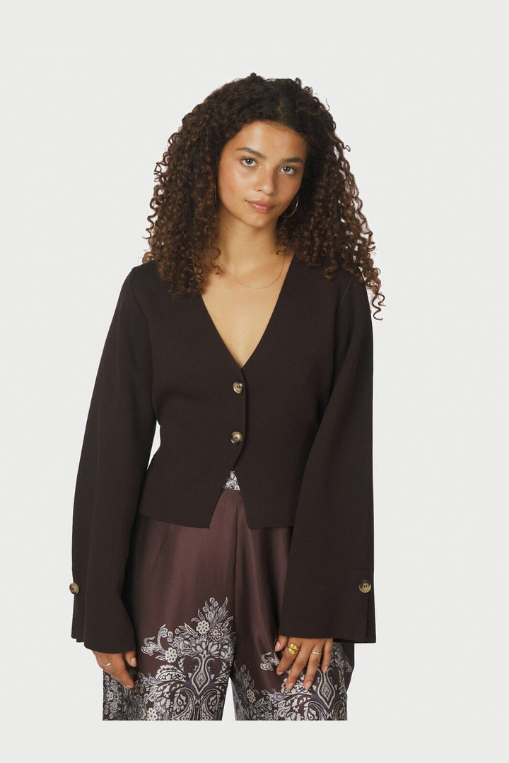 Neo Noir - Fulvia Knit Blouse 167244 - 676 - Dark Brown