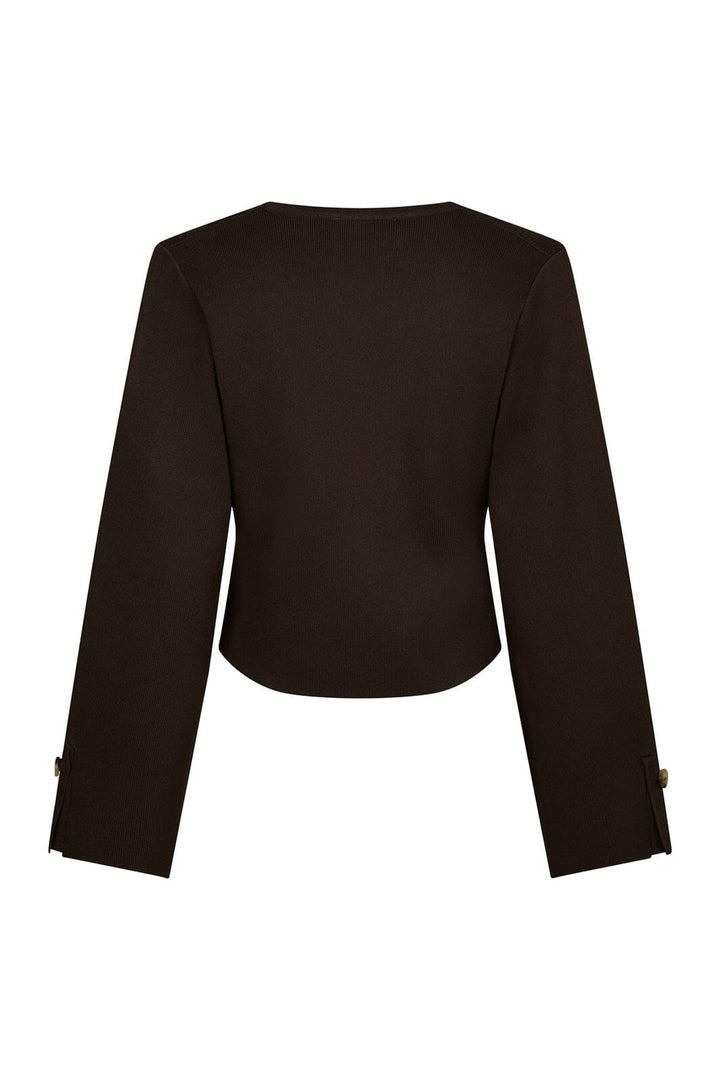 Neo Noir - Fulvia Knit Blouse 167244 - 676 - Dark Brown