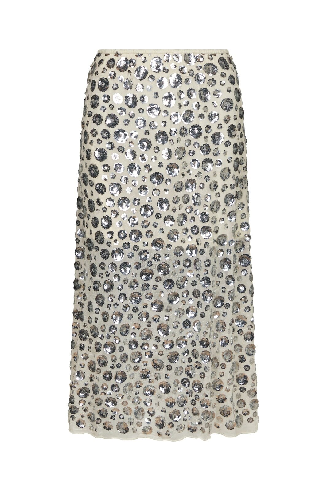 Neo Noir - Gilla Flower Sequins Skirt 167537 - 122 - Creme