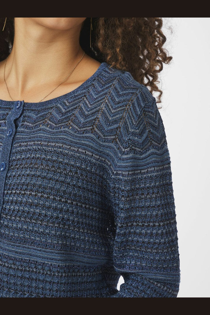 Neo Noir - Gini Chevron Knit Cardigan 166461 - 141 - Navy