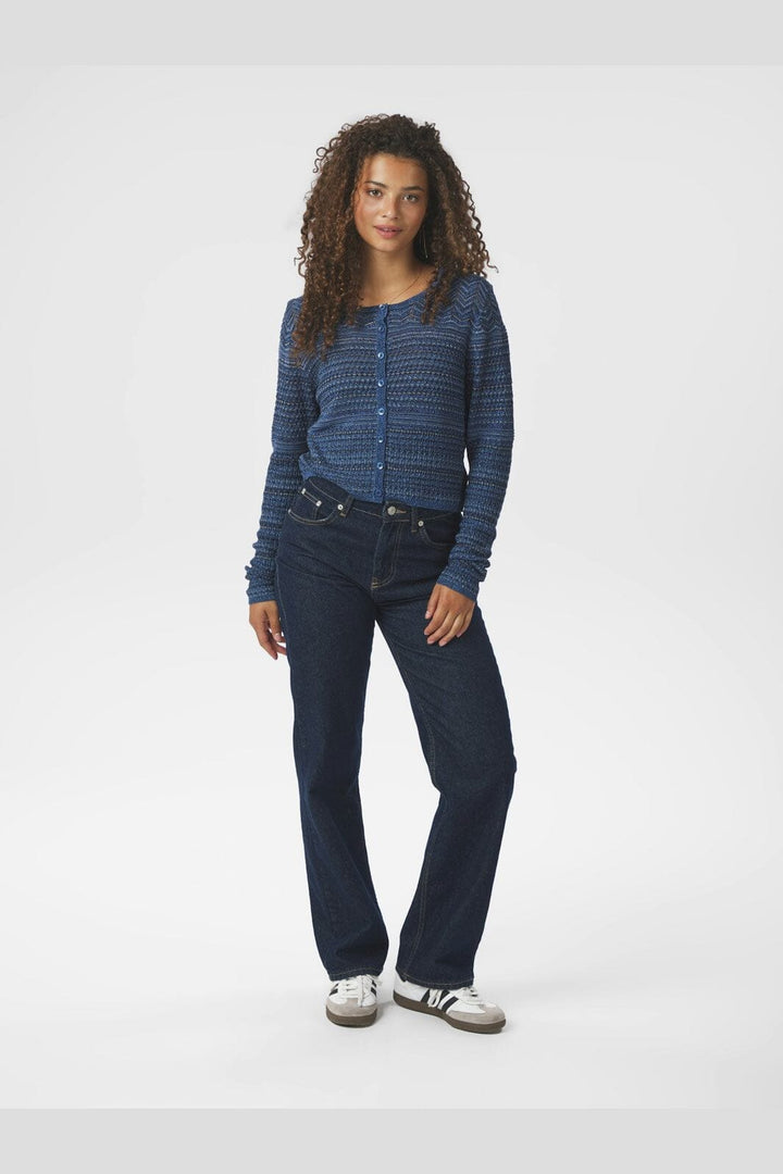 Neo Noir - Gini Chevron Knit Cardigan 166461 - 141 - Navy