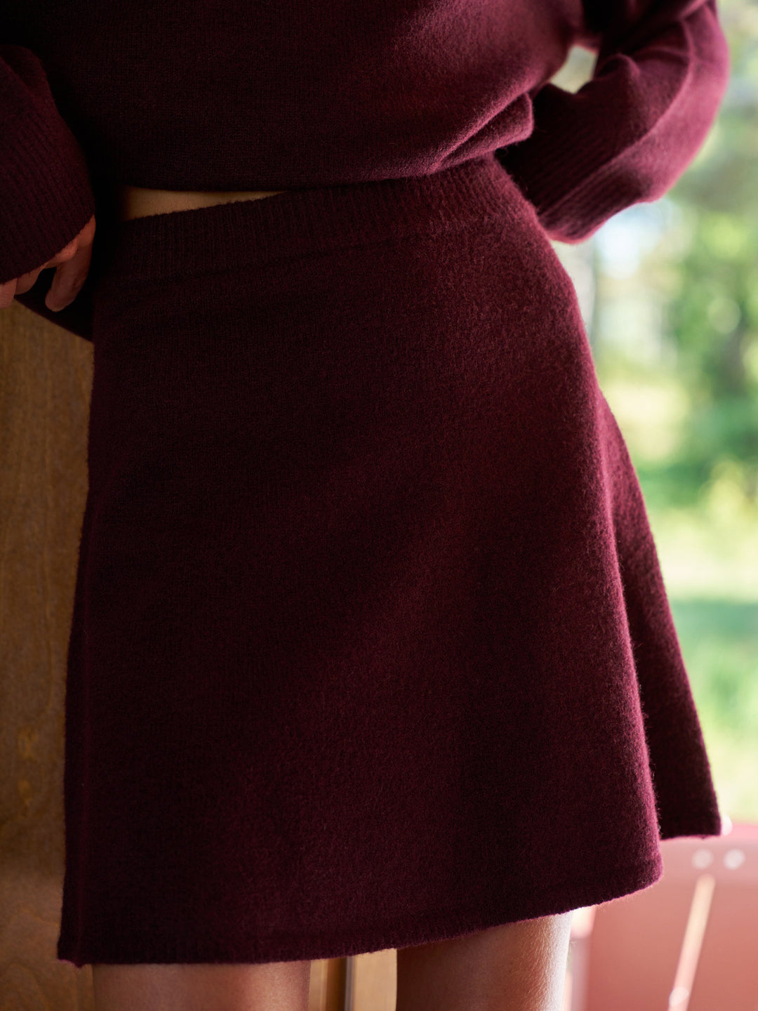 Neo Noir - Gisa Knit Skirt 161228 - 682 - Wine Strikbluser 