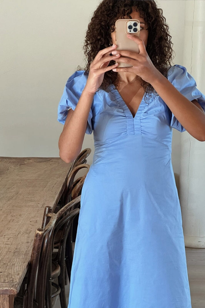 Neo Noir - Illana Poplin Dress - Sky Blue
