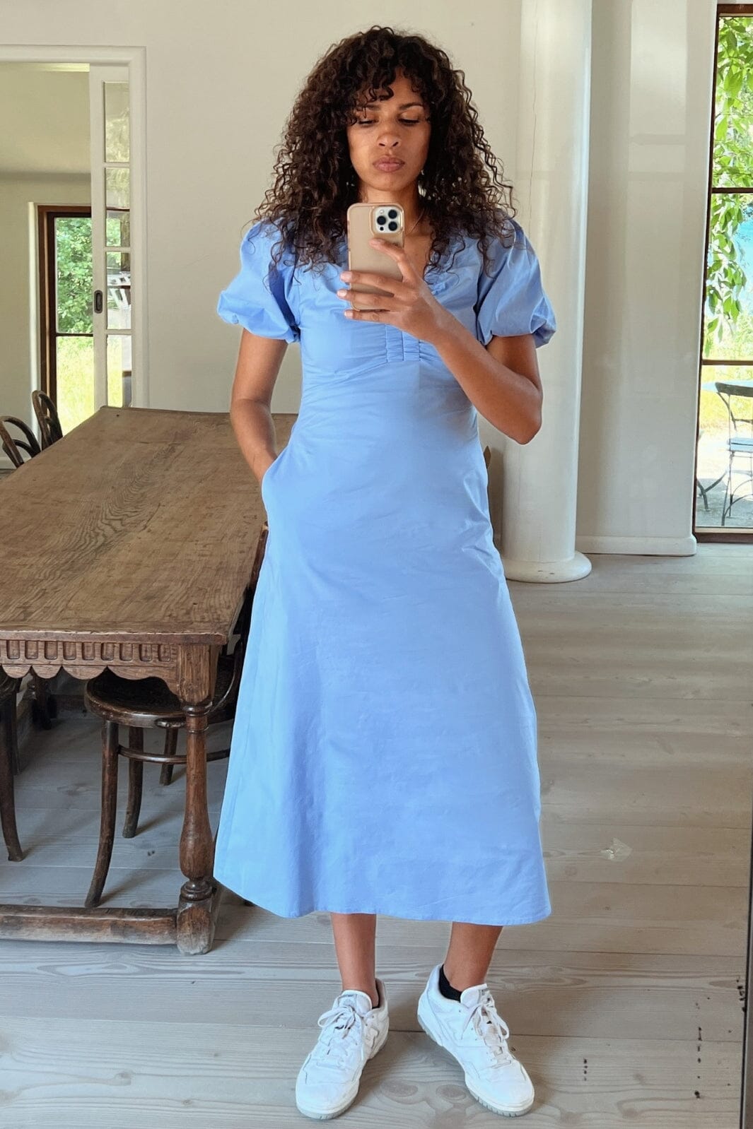 Neo Noir - Illana Poplin Dress - Sky Blue