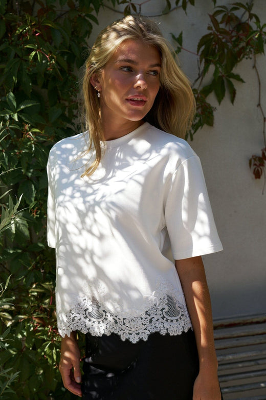 Neo Noir - Iria Lace Tee 170063 - 120 - White T-shirts 