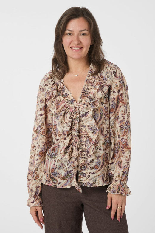 Neo Noir - Ivey Art Paisely Blouse 166688 - 122 - Creme