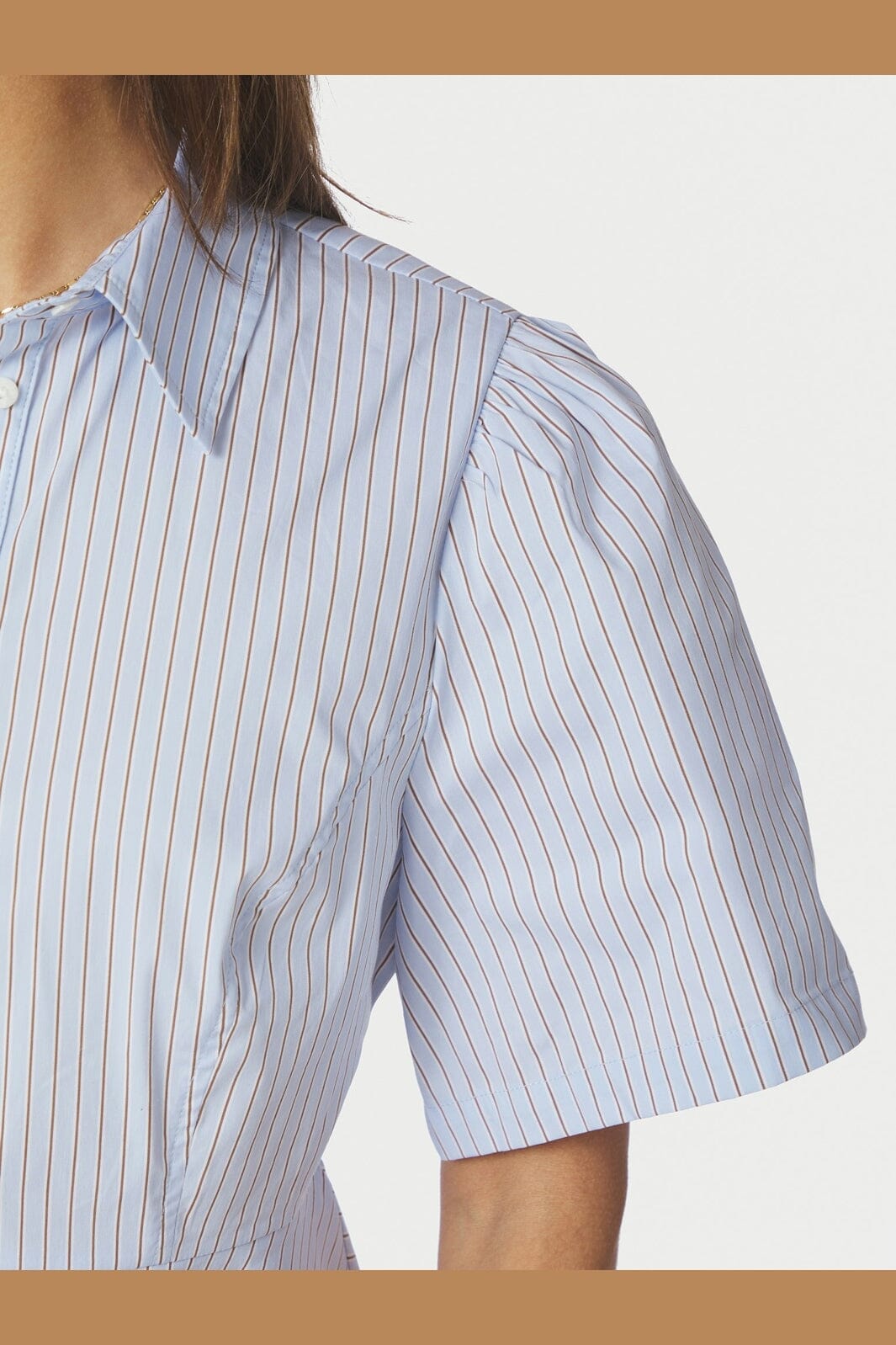 Neo Noir - Janelle Stripe Shirt 168838 - 417 - Blue/Brown Stripe