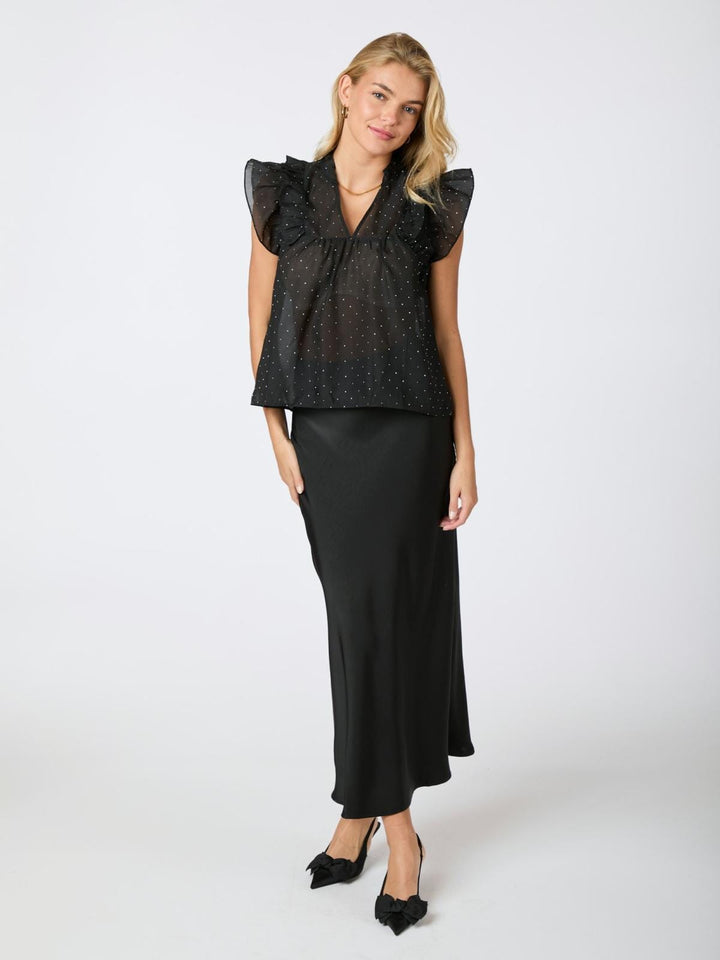 Neo Noir - Jayla Bedazzled Top - Black