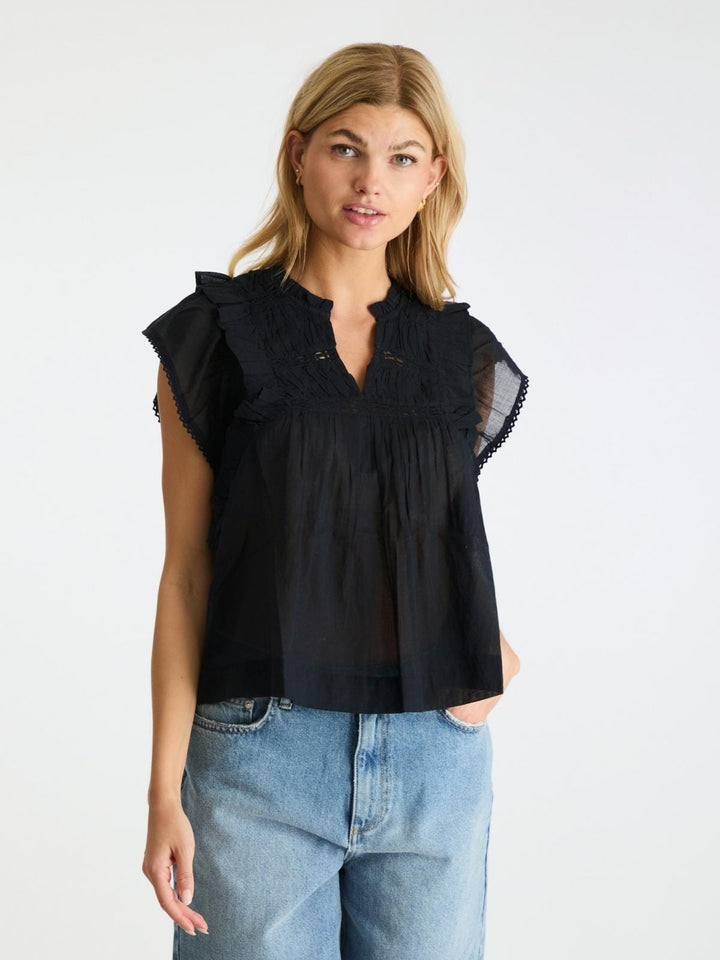 Neo Noir - Jayla S Voile Top - Navy