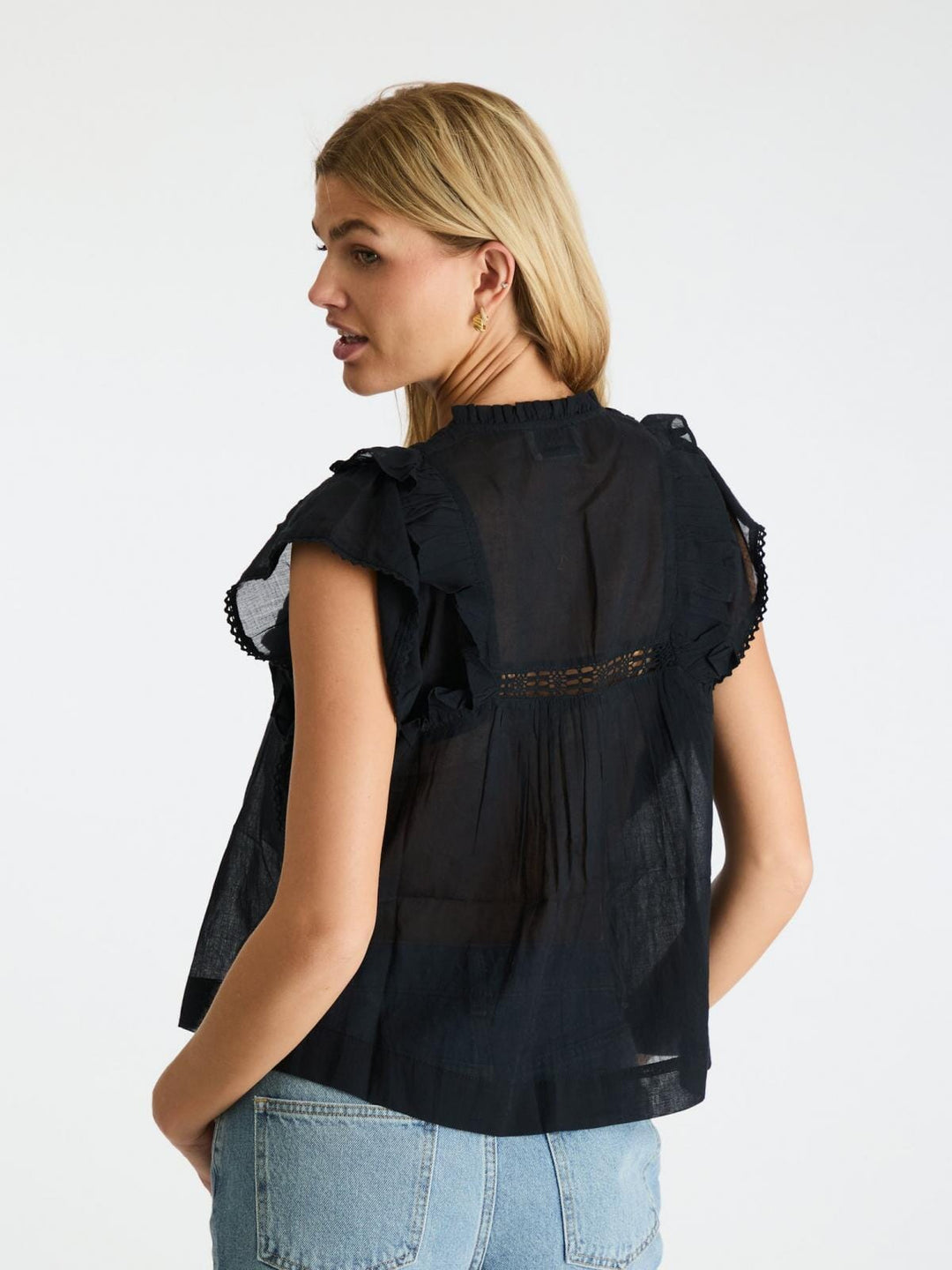 Neo Noir - Jayla S Voile Top - Navy